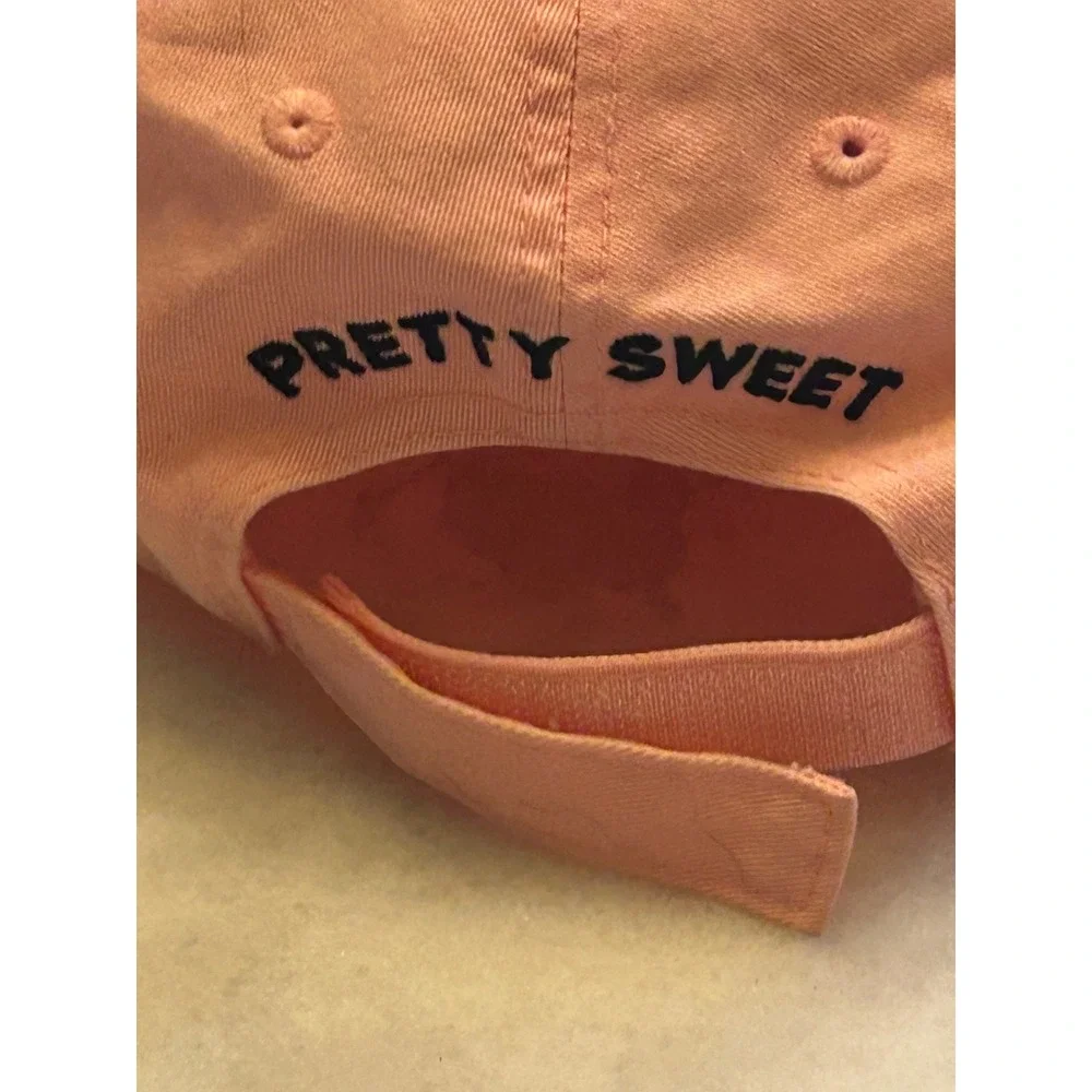 Life is Good Hat Kids Pink Cupcake Embroidered Pretty Sweet Hook Loop Strap